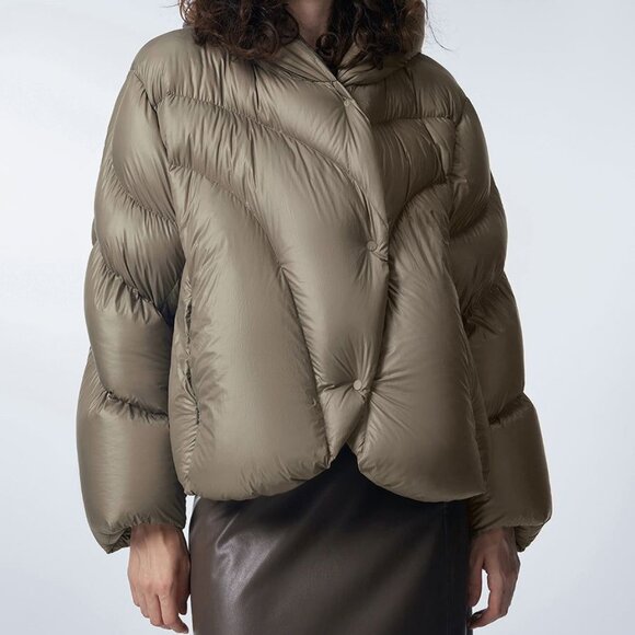 JNBY hoodie down light wear brown oversize puffer jacket size XS/Small - Picture 1 of 7